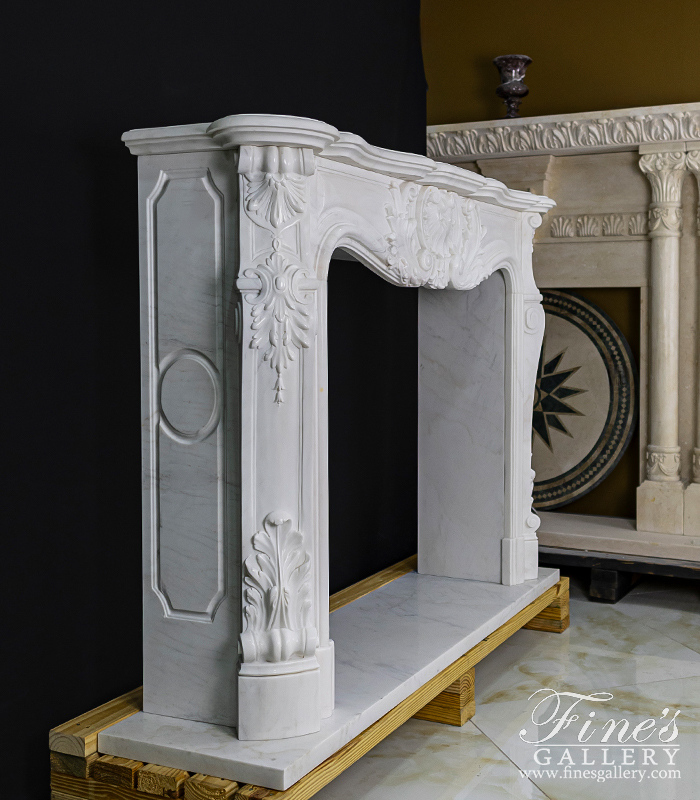 Marble Fireplaces  - Louis XVI Mantel Extra White Superior Surround - MFP-1856